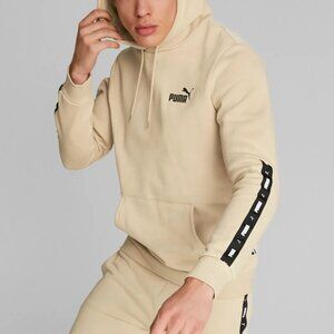 Puma Logo Hoodie Tan Pullover Sweatshirt XXL Streetwear